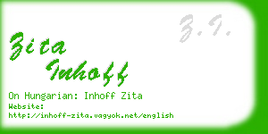 zita inhoff business card